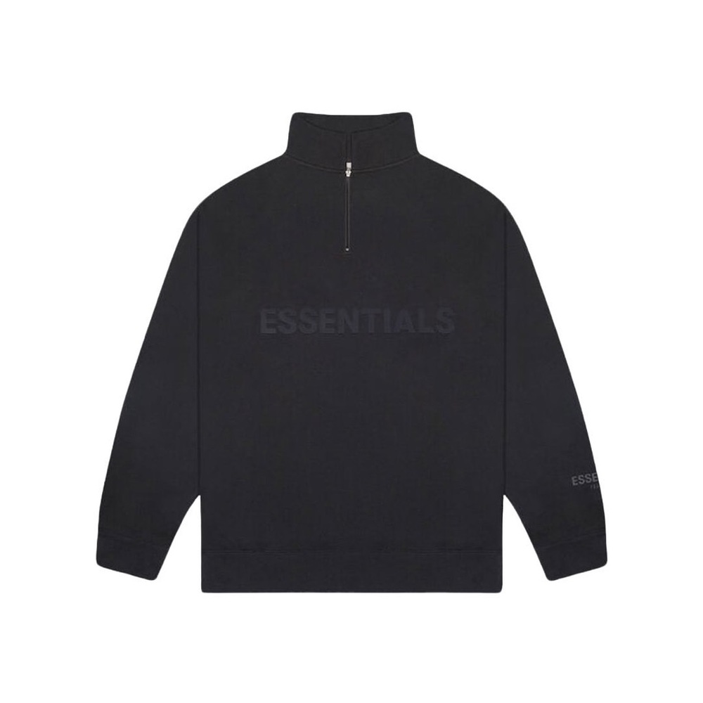 Fear of God Essentials Black Front Logo
Half Zip Pullover Sweater - Unisex - L